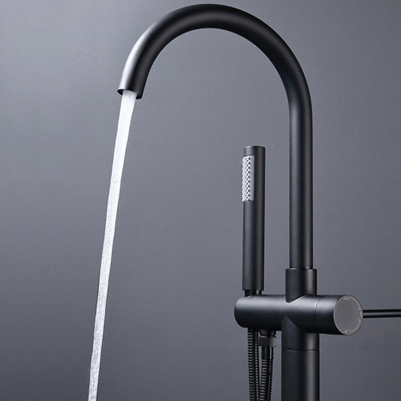 Brass Freestanding Tub Filler with Water Inlet Pipe Floor Mounted Bathroom Faucet Clearhalo 'Bathroom Remodel & Bathroom Fixtures' 'Bathtub Faucets' 'bathtub_faucets' 'Home Improvement' 'home_improvement' 'home_improvement_bathtub_faucets' 1200x1200_8d3c42df-f95f-4f6d-92c4-739ee5a1a345