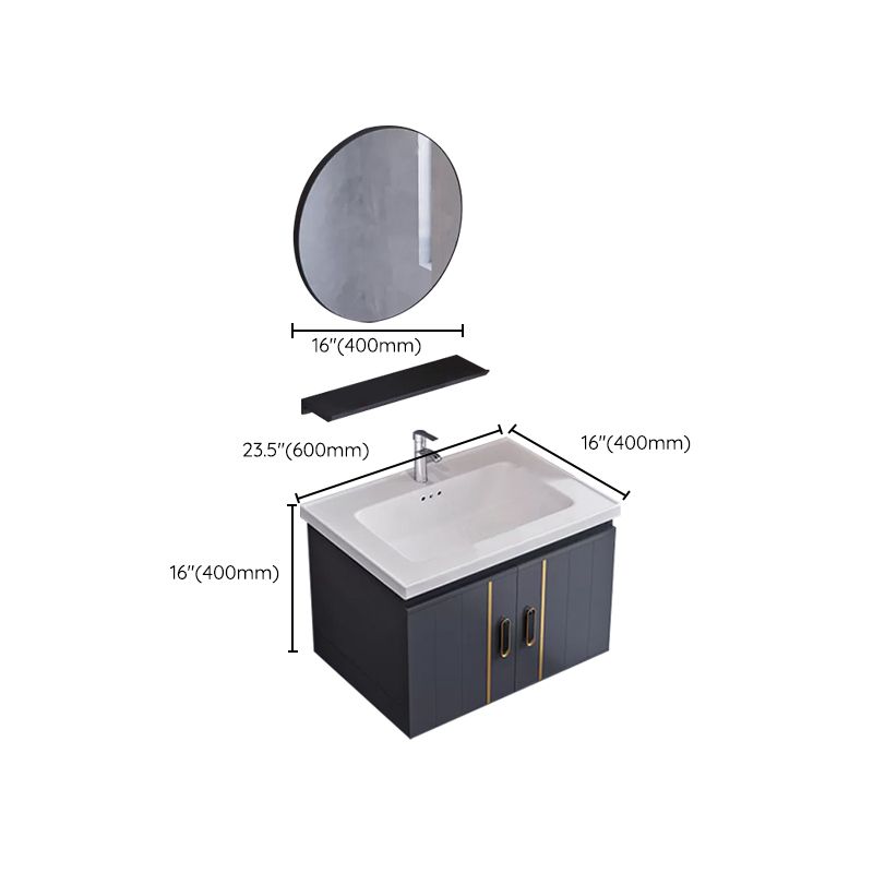 Glam Single Wall Mount Sink Vanity Gray Metal Base Rectangular Vanity Set Clearhalo 'Bathroom Remodel & Bathroom Fixtures' 'Bathroom Vanities' 'bathroom_vanities' 'Home Improvement' 'home_improvement' 'home_improvement_bathroom_vanities' 1200x1200_8d3fb33d-5277-442a-8e29-77f8e0c0e4b8