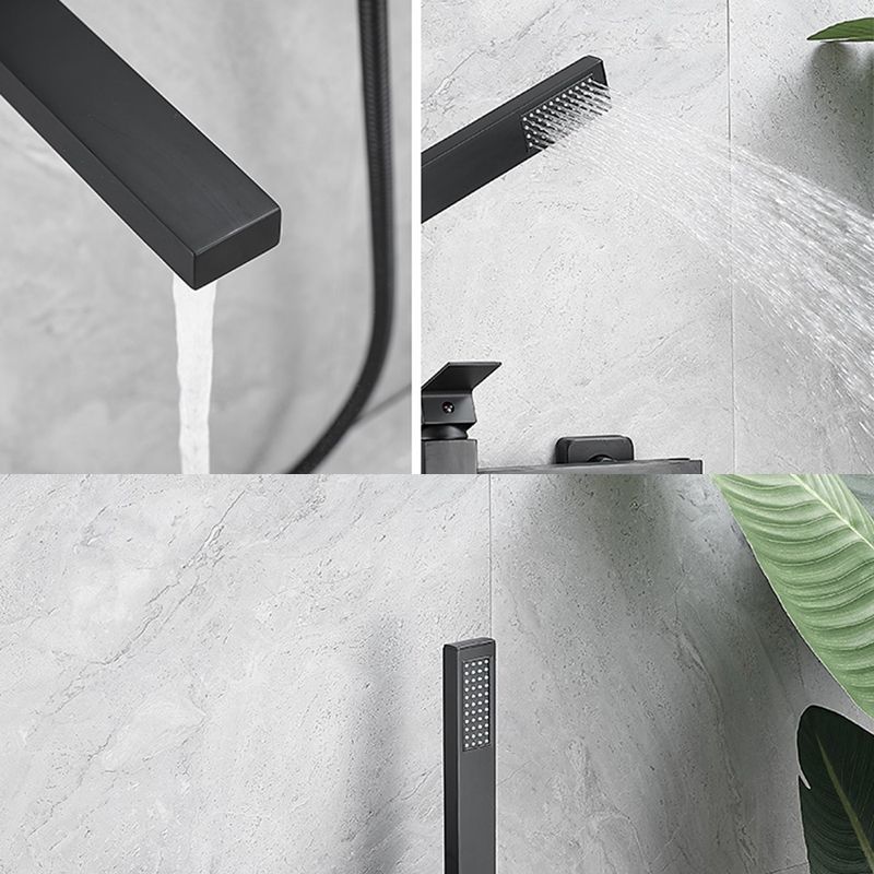 Traditional Style Tub Faucet Copper Wall Mount Tub Faucet in Black Clearhalo 'Bathroom Remodel & Bathroom Fixtures' 'Bathtub Faucets' 'bathtub_faucets' 'Home Improvement' 'home_improvement' 'home_improvement_bathtub_faucets' 1200x1200_8d51d4ba-aa7e-4f78-8a99-c1cf5967363a