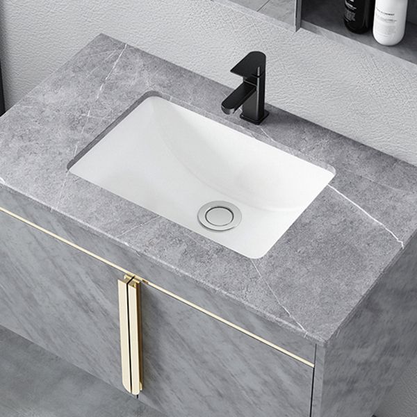 Contemporary Sink Vanity Mirror Cabinet Wall Mount Vanity Cabinet with Storage Shelving Clearhalo 'Bathroom Remodel & Bathroom Fixtures' 'Bathroom Vanities' 'bathroom_vanities' 'Home Improvement' 'home_improvement' 'home_improvement_bathroom_vanities' 1200x1200_8d55fc1b-7393-44e3-aab6-b7e05e4090ce