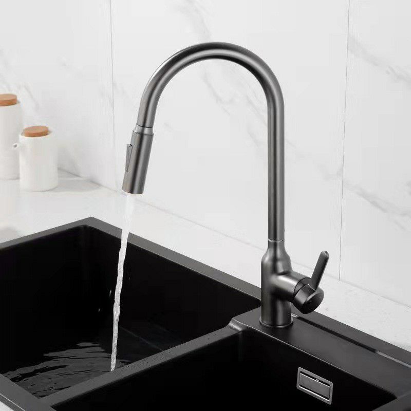 Modern 1-Handle Faucet Pull out Sprayer Standard Kitchen Faucet Clearhalo 'Home Improvement' 'home_improvement' 'home_improvement_kitchen_faucets' 'Kitchen Faucets' 'Kitchen Remodel & Kitchen Fixtures' 'Kitchen Sinks & Faucet Components' 'kitchen_faucets' 1200x1200_8d5cca67-661e-45c3-952e-5c4452d322ae