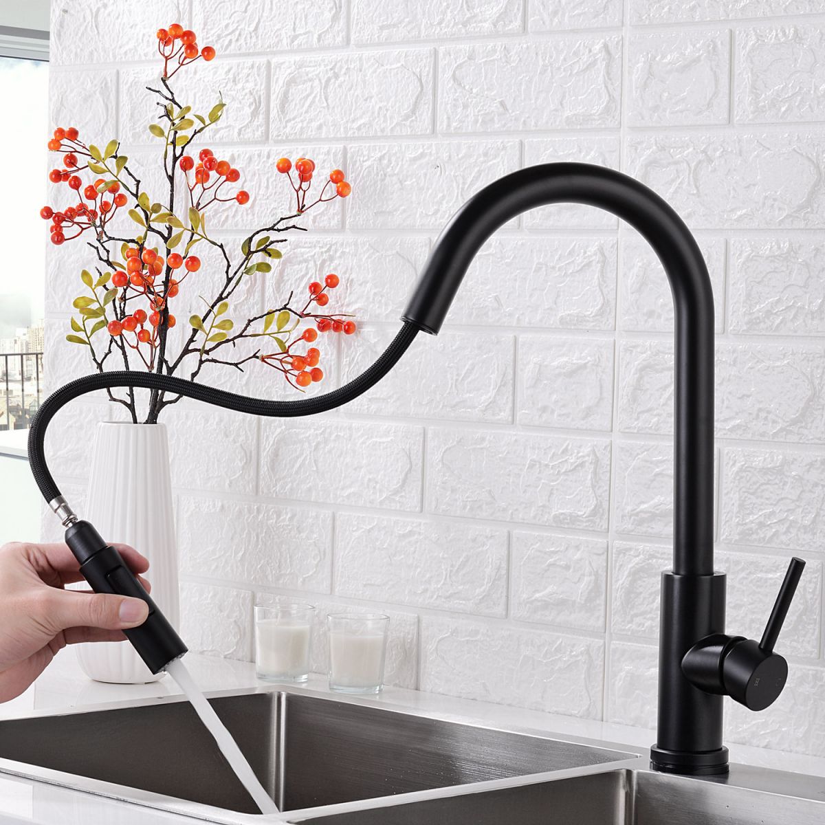 1-Handle Faucet Touch Stainless Steel with Water Dispenser Standard Kitchen Faucet Clearhalo 'Home Improvement' 'home_improvement' 'home_improvement_kitchen_faucets' 'Kitchen Faucets' 'Kitchen Remodel & Kitchen Fixtures' 'Kitchen Sinks & Faucet Components' 'kitchen_faucets' 1200x1200_8d5ce3b2-5739-47a6-8844-fb37ed48a73d