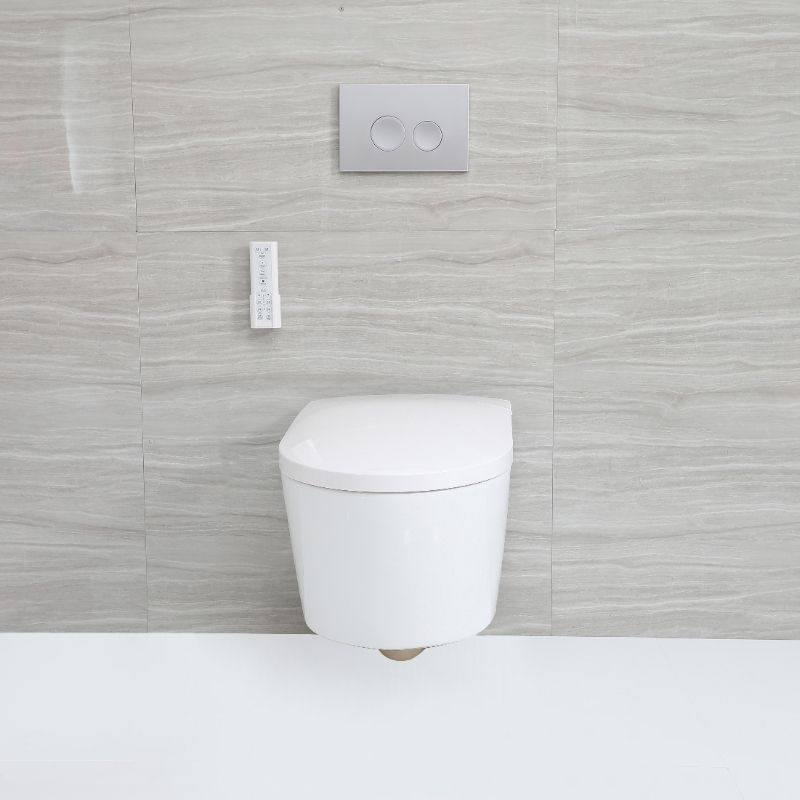 Contemporary Wall Hung Toilet Set Elongated Bowl Shape Smart Bidet Clearhalo 'Bathroom Remodel & Bathroom Fixtures' 'Bidets' 'Home Improvement' 'home_improvement' 'home_improvement_bidets' 'Toilets & Bidets' 1200x1200_8d697446-70dc-49fc-ac0e-1b43ce511926
