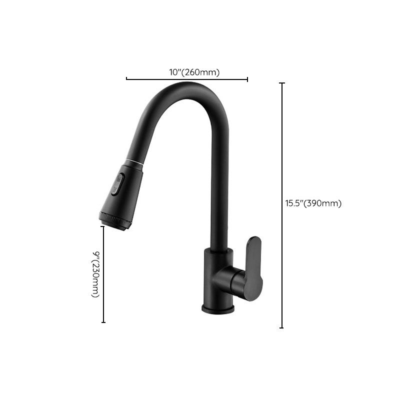 Gooseneck Kitchen Bar Faucet Swivel Spout No Sensor Bar Faucet with Pull down Sprayer Clearhalo 'Home Improvement' 'home_improvement' 'home_improvement_kitchen_faucets' 'Kitchen Faucets' 'Kitchen Remodel & Kitchen Fixtures' 'Kitchen Sinks & Faucet Components' 'kitchen_faucets' 1200x1200_8d70193d-8aad-45aa-a836-68184b519383