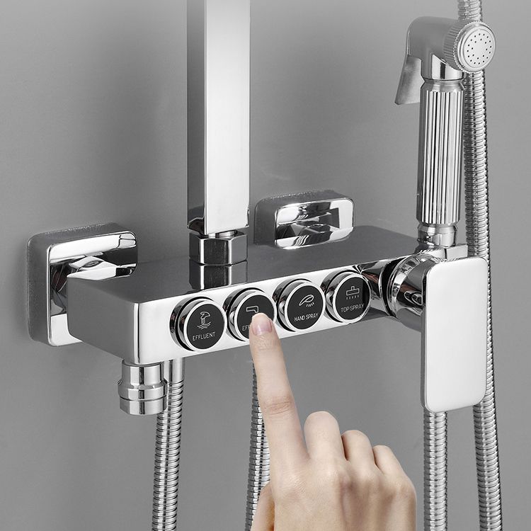 Shower System Rain Handheld Shower Head Wall mounted Adjustable Water Flow Shower System Clearhalo 'Bathroom Remodel & Bathroom Fixtures' 'Home Improvement' 'home_improvement' 'home_improvement_shower_faucets' 'Shower Faucets & Systems' 'shower_faucets' 'Showers & Bathtubs Plumbing' 'Showers & Bathtubs' 1200x1200_8d706095-7d60-4029-a39a-efe9ec696b05