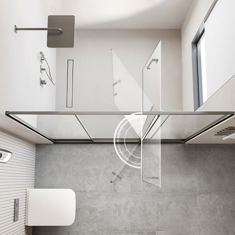 Narrow Edge Full Frame Pivot Shower Door Tempered Glass Shower Door Clearhalo 'Bathroom Remodel & Bathroom Fixtures' 'Home Improvement' 'home_improvement' 'home_improvement_shower_tub_doors' 'Shower and Tub Doors' 'shower_tub_doors' 'Showers & Bathtubs' 1200x1200_8d78486a-6dbd-449f-b060-de9f5ff03e8a