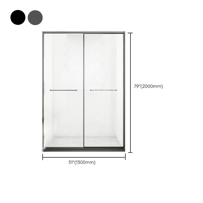 Transparent Tempered Shower Bath Door Double Sliding Framed Shower Doors Clearhalo 'Bathroom Remodel & Bathroom Fixtures' 'Home Improvement' 'home_improvement' 'home_improvement_shower_tub_doors' 'Shower and Tub Doors' 'shower_tub_doors' 'Showers & Bathtubs' 1200x1200_8d7df748-2b4a-48f8-8c62-7b3ba26fcf8d