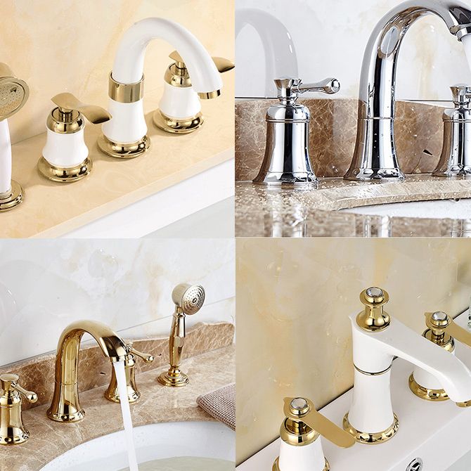 Contemporary Tub Faucet Deck Mounted Trim Bath Faucet Trim for Bathroom Clearhalo 'Bathroom Remodel & Bathroom Fixtures' 'Bathtub Faucets' 'bathtub_faucets' 'Home Improvement' 'home_improvement' 'home_improvement_bathtub_faucets' 1200x1200_8d8b7a0c-cd20-4f9c-814c-26f5705eebcd