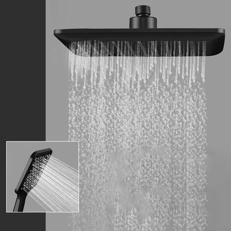 Modern Square Matte Black Shower Head Rain Fall Shower Head Combo Clearhalo 'Bathroom Remodel & Bathroom Fixtures' 'Home Improvement' 'home_improvement' 'home_improvement_shower_heads' 'Shower Heads' 'shower_heads' 'Showers & Bathtubs Plumbing' 'Showers & Bathtubs' 1200x1200_8d943a91-52b6-4303-a119-b6f02d383ff6