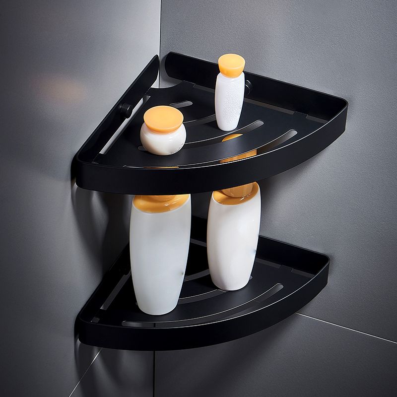 Silver/Black Bathroom Accessory Set Modern 1/2/3 - Piece Bath Shelf Clearhalo 'Bathroom Hardware Sets' 'Bathroom Hardware' 'Bathroom Remodel & Bathroom Fixtures' 'bathroom_hardware_sets' 'Home Improvement' 'home_improvement' 'home_improvement_bathroom_hardware_sets' 1200x1200_8d96e1de-28ac-4eb6-a91c-260799ab348b