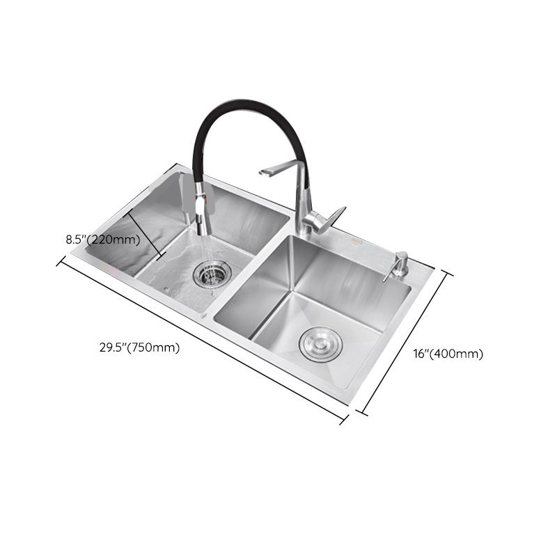 Contemporary Kitchen Sink Stainless Steel Drain Assembly Kitchen Sink Clearhalo 'Home Improvement' 'home_improvement' 'home_improvement_kitchen_sinks' 'Kitchen Remodel & Kitchen Fixtures' 'Kitchen Sinks & Faucet Components' 'Kitchen Sinks' 'kitchen_sinks' 1200x1200_8da998b6-0caa-4a02-bd09-94e9eb687f65
