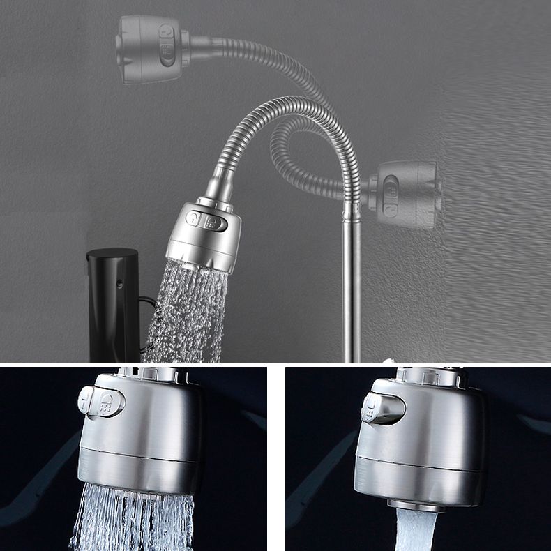 Modern Bridge Faucet 304 Stainless Steel Knob Handle Swivel Spout Wall Mounted Faucet Clearhalo 'Home Improvement' 'home_improvement' 'home_improvement_kitchen_faucets' 'Kitchen Faucets' 'Kitchen Remodel & Kitchen Fixtures' 'Kitchen Sinks & Faucet Components' 'kitchen_faucets' 1200x1200_8daa3913-94ba-45e2-af0e-3401fc6d97ba