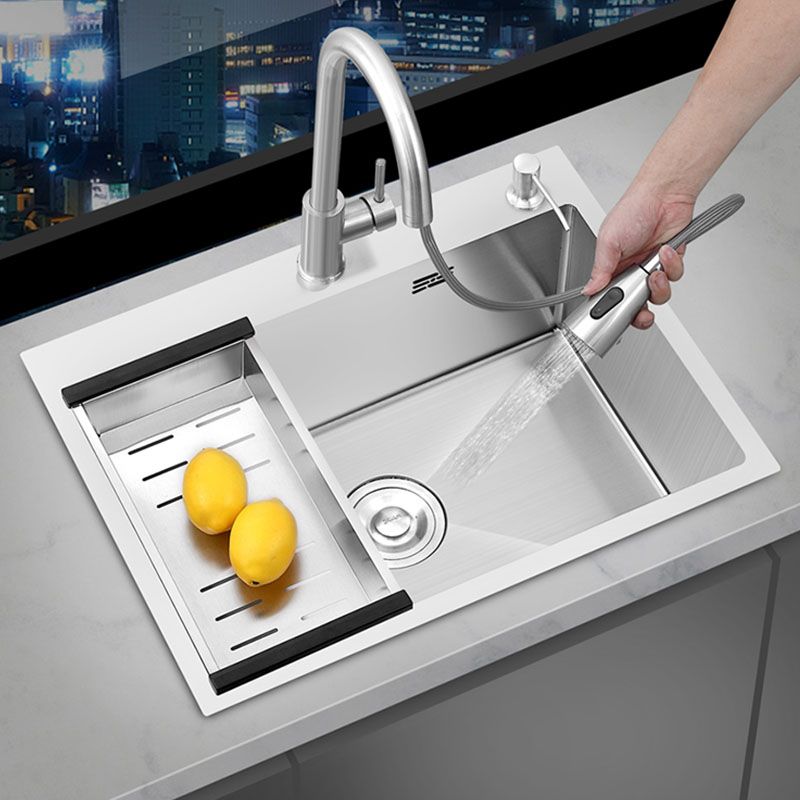 Modern Style Kitchen Sink Soundproof Design Kitchen Sink with Overflow Hole Clearhalo 'Home Improvement' 'home_improvement' 'home_improvement_kitchen_sinks' 'Kitchen Remodel & Kitchen Fixtures' 'Kitchen Sinks & Faucet Components' 'Kitchen Sinks' 'kitchen_sinks' 1200x1200_8db3e731-c3e7-4dff-9463-9cfde3c3fd2b