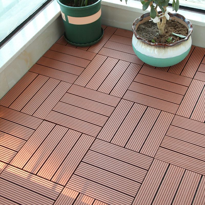 12" X 12" PVC 6-Slat Square Patio Tiles Snap Fit Installation Outdoor Flooring Tiles Clearhalo 'Home Improvement' 'home_improvement' 'home_improvement_outdoor_deck_tiles_planks' 'Outdoor Deck Tiles & Planks' 'Outdoor Flooring & Tile' 'Outdoor Remodel' 'outdoor_deck_tiles_planks' 1200x1200_8dec6256-142a-4a10-9789-741b135583f5
