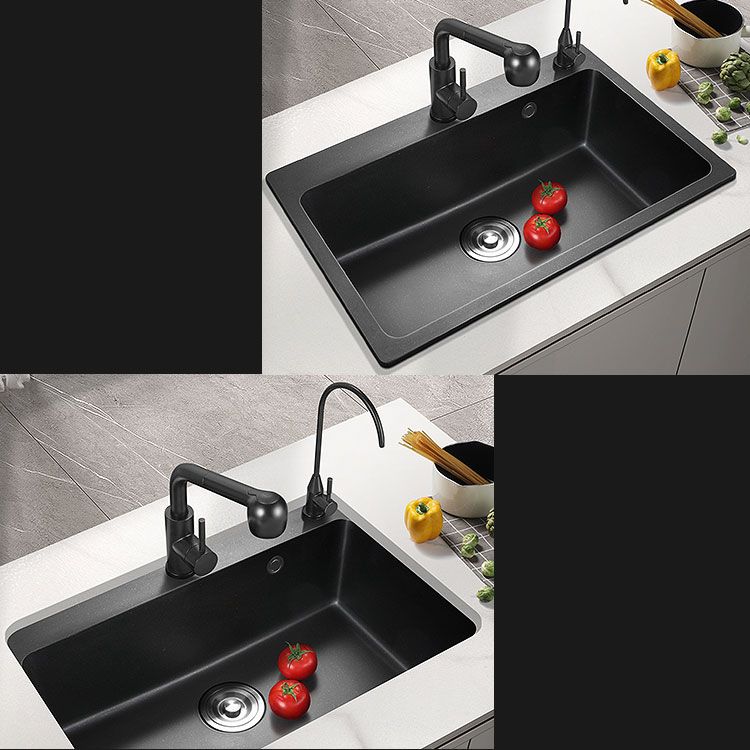 Black Quartz Sink Overflow Hole Detail Overflow Hole Kitchen Sink with Faucet Clearhalo 'Home Improvement' 'home_improvement' 'home_improvement_kitchen_sinks' 'Kitchen Remodel & Kitchen Fixtures' 'Kitchen Sinks & Faucet Components' 'Kitchen Sinks' 'kitchen_sinks' 1200x1200_8defcace-3053-4a08-879c-520a3cacce70