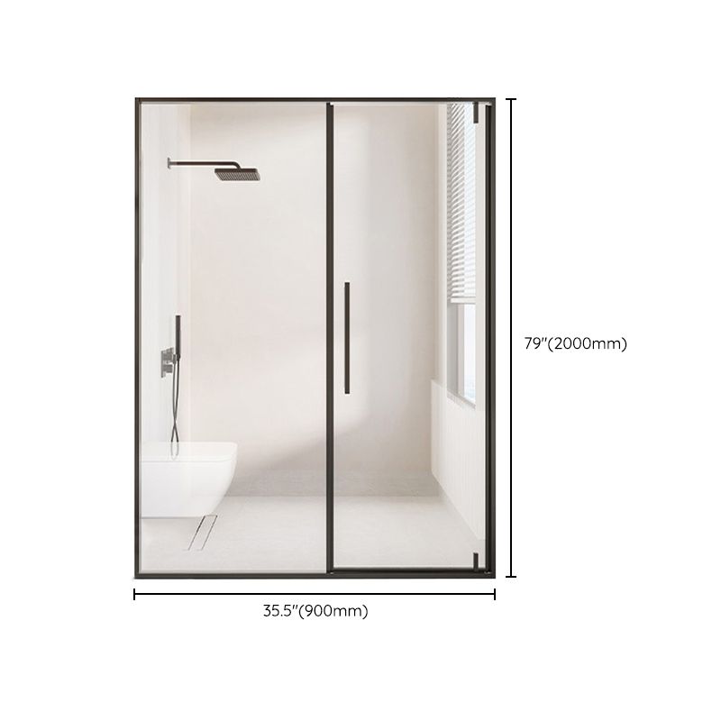 Single Sliding Semi Frameless Shower Door, Tempered Glass Shower Screen Clearhalo 'Bathroom Remodel & Bathroom Fixtures' 'Home Improvement' 'home_improvement' 'home_improvement_shower_tub_doors' 'Shower and Tub Doors' 'shower_tub_doors' 'Showers & Bathtubs' 1200x1200_8df92038-49f8-4c22-a1f4-9dd9fae362f4