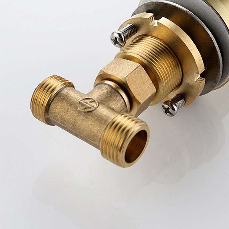 Glam Centerset Faucet Brass Cross Handles 3 Holes Gooseneck Bathroom Sink Faucet Clearhalo 'Bathroom Remodel & Bathroom Fixtures' 'Bathroom Sink Faucets' 'Bathroom Sinks & Faucet Components' 'bathroom_sink_faucets' 'Home Improvement' 'home_improvement' 'home_improvement_bathroom_sink_faucets' 1200x1200_8dfd7046-c6ef-4b9f-a244-80e40a993450