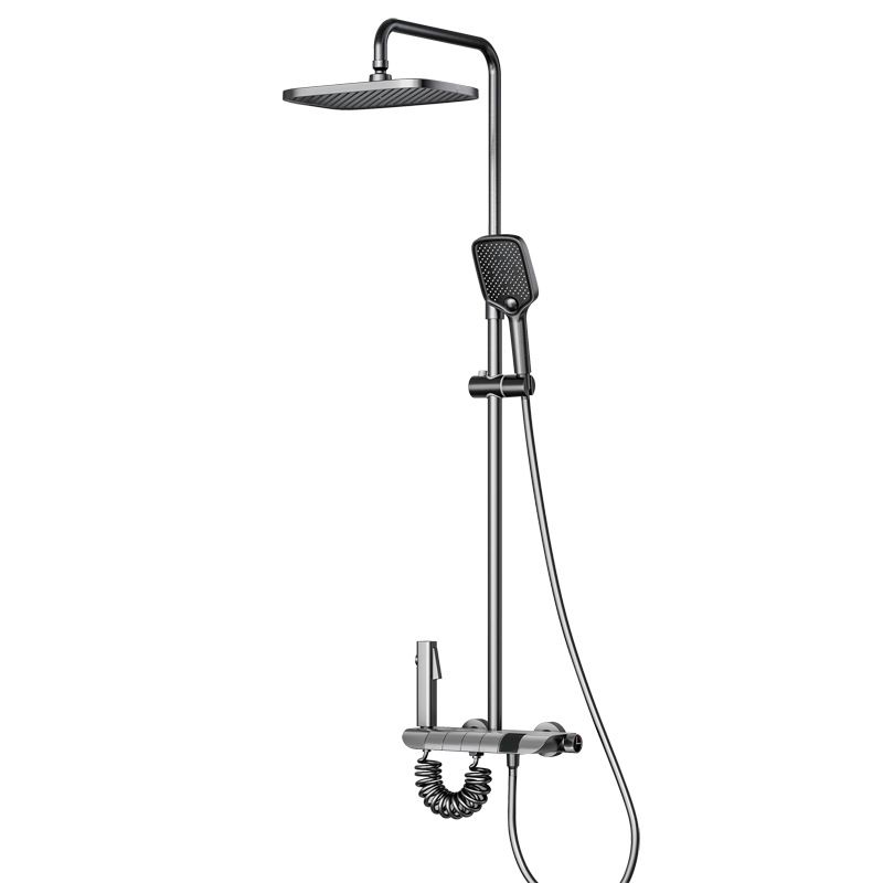 Modern Adjustable Water Flow Shower Faucet Square Shower Hose Shower System on Wall Clearhalo 'Bathroom Remodel & Bathroom Fixtures' 'Home Improvement' 'home_improvement' 'home_improvement_shower_faucets' 'Shower Faucets & Systems' 'shower_faucets' 'Showers & Bathtubs Plumbing' 'Showers & Bathtubs' 1200x1200_8e077cbb-0a37-4e9e-819a-53740b768269