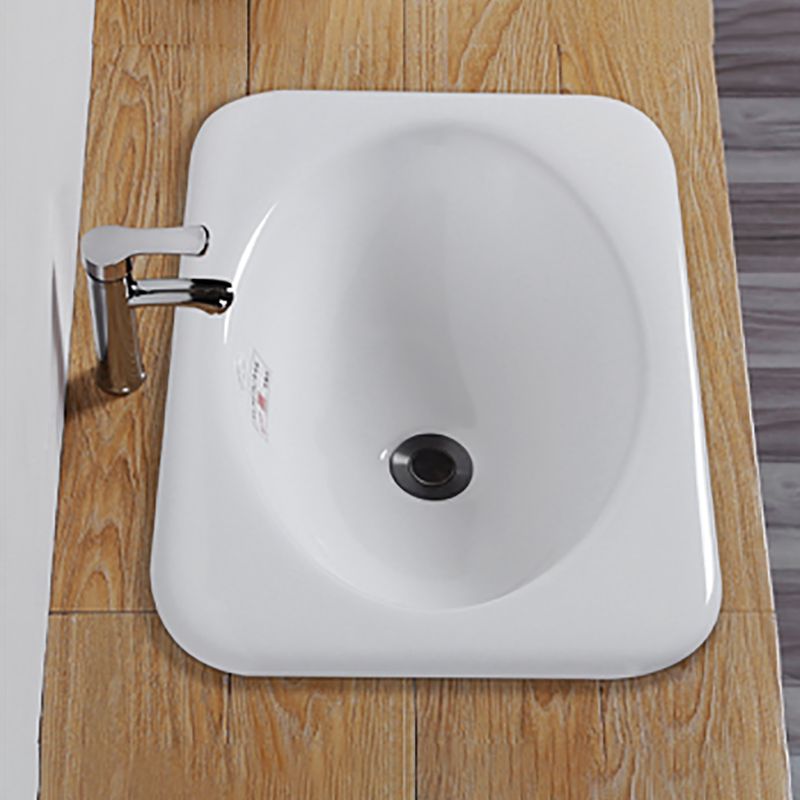White Rectangular Bathroom Sink with Overflow Porcelain Drop-in Sink Clearhalo 'Bathroom Remodel & Bathroom Fixtures' 'Bathroom Sinks & Faucet Components' 'Bathroom Sinks' 'bathroom_sink' 'Home Improvement' 'home_improvement' 'home_improvement_bathroom_sink' 1200x1200_8e0d0638-cda3-4d47-87c1-df5f0a7e6bde