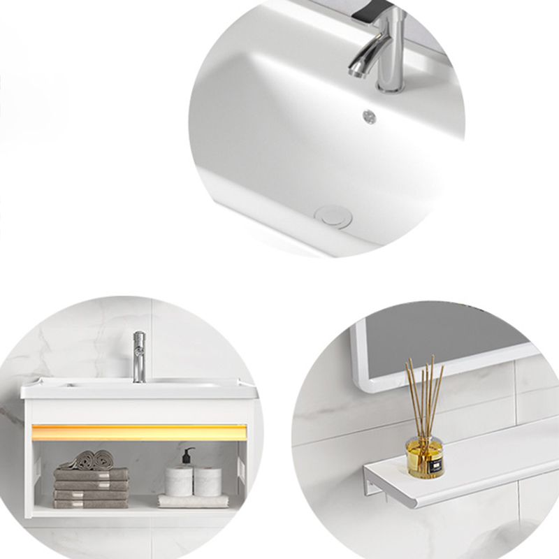 Sink Vanity Set White Drawers Wall-mounted Rectangular Sink with Faucet Clearhalo 'Bathroom Remodel & Bathroom Fixtures' 'Bathroom Vanities' 'bathroom_vanities' 'Home Improvement' 'home_improvement' 'home_improvement_bathroom_vanities' 1200x1200_8e0df1c7-b38a-4838-ba30-6cd69c3272b3