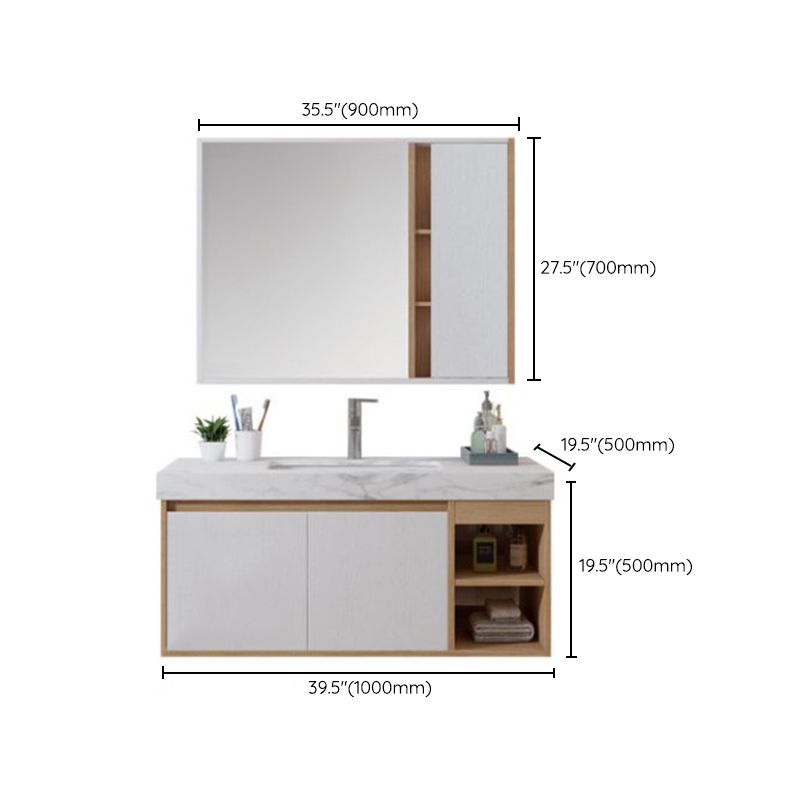 Contemporary Sink Cabinet Mirror Cabinet Bathroom Space Saver Vanity Clearhalo 'Bathroom Remodel & Bathroom Fixtures' 'Bathroom Vanities' 'bathroom_vanities' 'Home Improvement' 'home_improvement' 'home_improvement_bathroom_vanities' 1200x1200_8e1323b0-c981-4a27-81cd-5fe8ac23287a
