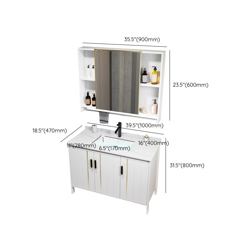 Metal Sink Vanity Freestanding Bathroom Sink Vanity with Single Sink Clearhalo 'Bathroom Remodel & Bathroom Fixtures' 'Bathroom Vanities' 'bathroom_vanities' 'Home Improvement' 'home_improvement' 'home_improvement_bathroom_vanities' 1200x1200_8e161ef9-ead9-400e-94f7-1cded6f18a4f