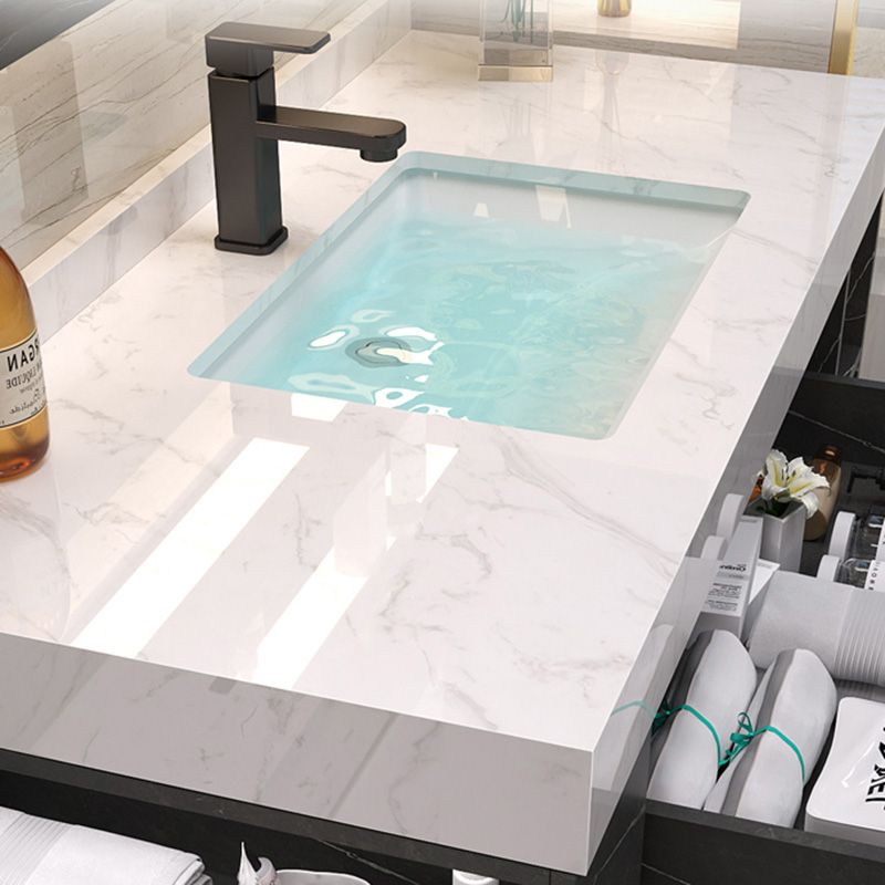 Wall Mount Single-Sink Modern Black Open Console with Sink Set Clearhalo 'Bathroom Remodel & Bathroom Fixtures' 'Bathroom Vanities' 'bathroom_vanities' 'Home Improvement' 'home_improvement' 'home_improvement_bathroom_vanities' 1200x1200_8e4a3fd5-eecb-4da4-be7b-b0afa7352612