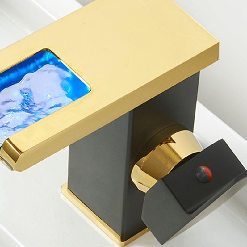 Modern Waterfall Spout Sink Faucet with Led Brass Lavatory Faucet Clearhalo 'Bathroom Remodel & Bathroom Fixtures' 'Bathroom Sink Faucets' 'Bathroom Sinks & Faucet Components' 'bathroom_sink_faucets' 'Home Improvement' 'home_improvement' 'home_improvement_bathroom_sink_faucets' 1200x1200_8e4c2f0c-4dcb-4a02-bd0f-aa9817357d1e
