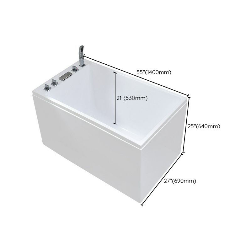 Modern Stand Alone White Bath Acrylic Rectangular Soaking Bathtub Clearhalo 'Bathroom Remodel & Bathroom Fixtures' 'Bathtubs' 'Home Improvement' 'home_improvement' 'home_improvement_bathtubs' 'Showers & Bathtubs' 1200x1200_8e66613d-ac48-45a0-b4e0-dfbc7da62f28