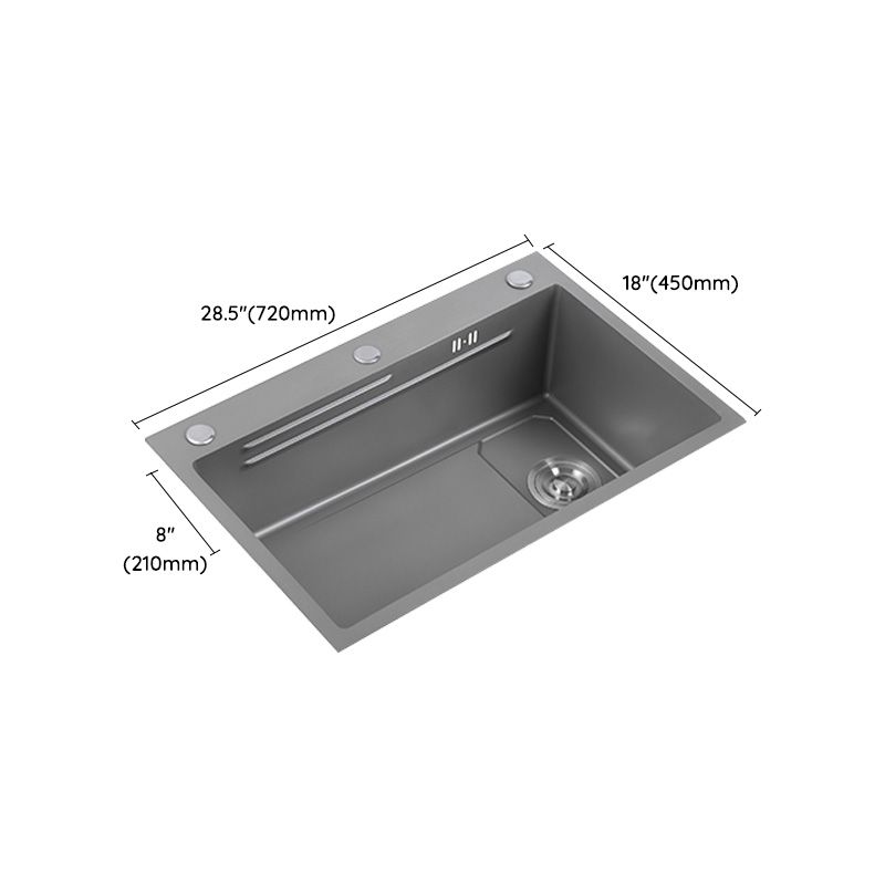 Grey Stainless Steel Kitchen Sink Single Bowl Sink with Soap Dispenser Clearhalo 'Home Improvement' 'home_improvement' 'home_improvement_kitchen_sinks' 'Kitchen Remodel & Kitchen Fixtures' 'Kitchen Sinks & Faucet Components' 'Kitchen Sinks' 'kitchen_sinks' 1200x1200_8e66f26c-5489-4f60-a54e-902afe04c175