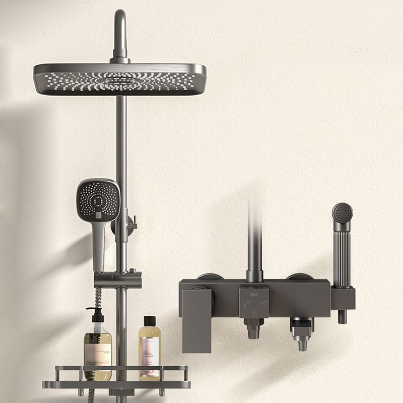 Modern Shower Trim Push Button Dual Shower Head Wall Mounted Shower Combo Clearhalo 'Bathroom Remodel & Bathroom Fixtures' 'Home Improvement' 'home_improvement' 'home_improvement_shower_faucets' 'Shower Faucets & Systems' 'shower_faucets' 'Showers & Bathtubs Plumbing' 'Showers & Bathtubs' 1200x1200_8e790a35-3f2a-4ad2-ba08-52671b92ec4f