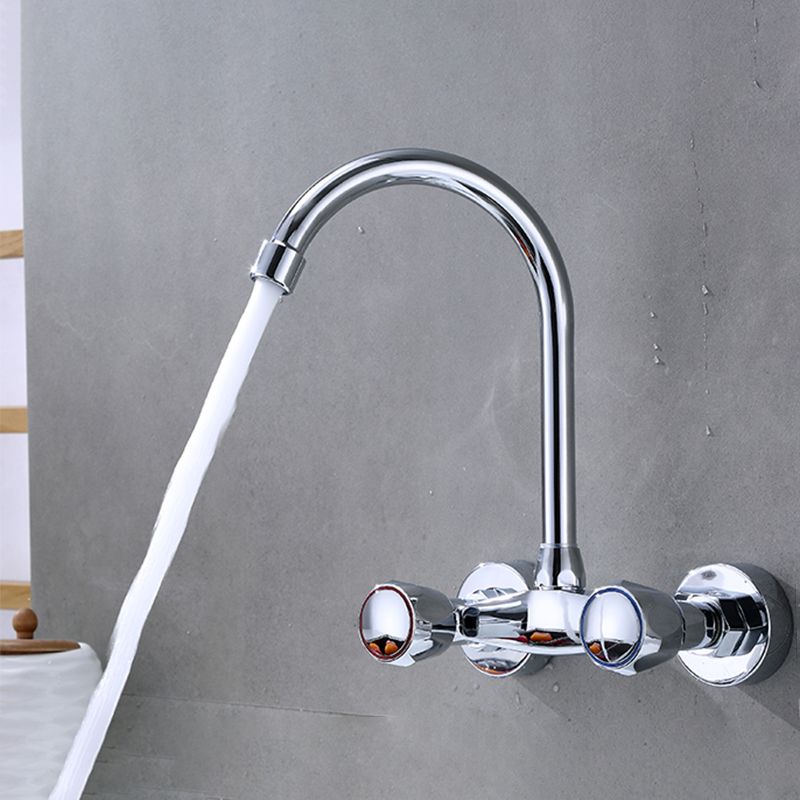 Modern Bridge Faucet Brass Knob Handle Swivel Spout Wall Mounted Pot Filler Faucet Clearhalo 'Home Improvement' 'home_improvement' 'home_improvement_kitchen_faucets' 'Kitchen Faucets' 'Kitchen Remodel & Kitchen Fixtures' 'Kitchen Sinks & Faucet Components' 'kitchen_faucets' 1200x1200_8e9796d1-11b9-419c-a64d-67f5569883db