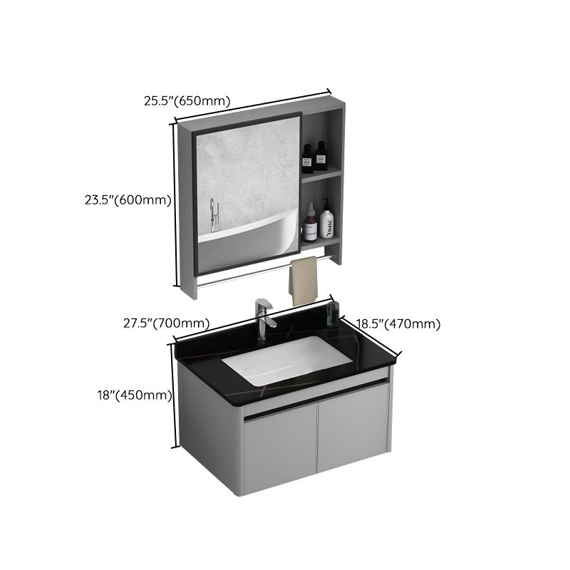 Wall Mount Bathroom Vanity Modern Metal Base Rectangular Single Vanity Set Clearhalo 'Bathroom Remodel & Bathroom Fixtures' 'Bathroom Vanities' 'bathroom_vanities' 'Home Improvement' 'home_improvement' 'home_improvement_bathroom_vanities' 1200x1200_8e9adecd-7ed0-4218-a958-98fe68d87c93