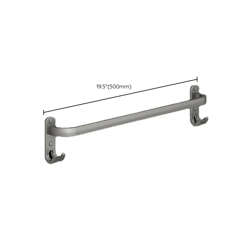 2-Piece Modern Bath Hardware Set in Aluminum Matte Gray Towel Bar Clearhalo 'Bathroom Hardware Sets' 'Bathroom Hardware' 'Bathroom Remodel & Bathroom Fixtures' 'bathroom_hardware_sets' 'Home Improvement' 'home_improvement' 'home_improvement_bathroom_hardware_sets' 1200x1200_8ebc3431-af16-4cd7-a92a-d14e8915ceff