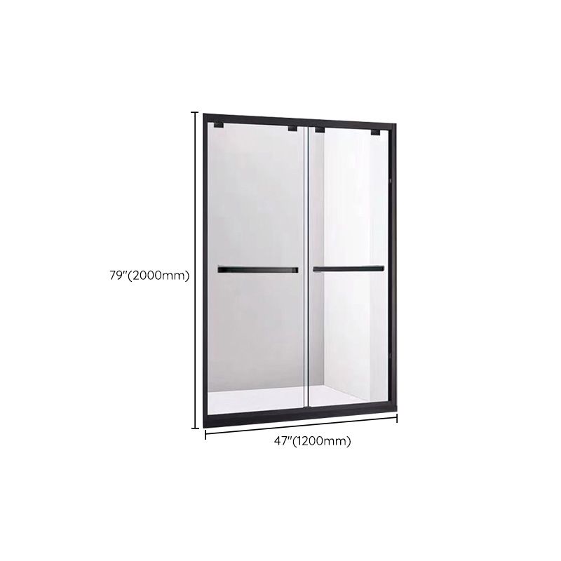 Semi Frameless Dual Move Shower Screen Clear Glass Shower Door Clearhalo 'Bathroom Remodel & Bathroom Fixtures' 'Home Improvement' 'home_improvement' 'home_improvement_shower_tub_doors' 'Shower and Tub Doors' 'shower_tub_doors' 'Showers & Bathtubs' 1200x1200_8ec8f977-8ea2-4e3f-9717-05750ac61516