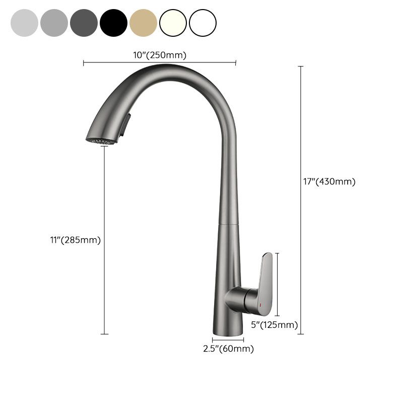 Contemporary Faucet Stainless Steel Single Handle High Arc Faucet for Kitchen Clearhalo 'Home Improvement' 'home_improvement' 'home_improvement_kitchen_faucets' 'Kitchen Faucets' 'Kitchen Remodel & Kitchen Fixtures' 'Kitchen Sinks & Faucet Components' 'kitchen_faucets' 1200x1200_8ecdf18d-0139-4ed8-8fc0-cceef91d004f