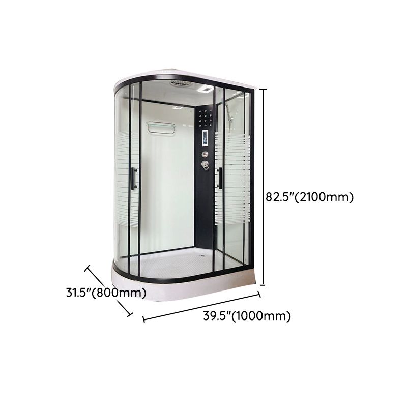 Modern Black Shower Stall Shower System Clear Glass Sliding Door Shower Enclosure Clearhalo 'Bathroom Remodel & Bathroom Fixtures' 'Home Improvement' 'home_improvement' 'home_improvement_shower_stalls_enclosures' 'Shower Stalls & Enclosures' 'shower_stalls_enclosures' 'Showers & Bathtubs' 1200x1200_8ed6fd4f-e31c-4da7-aeb3-c3a52ee3fd2d