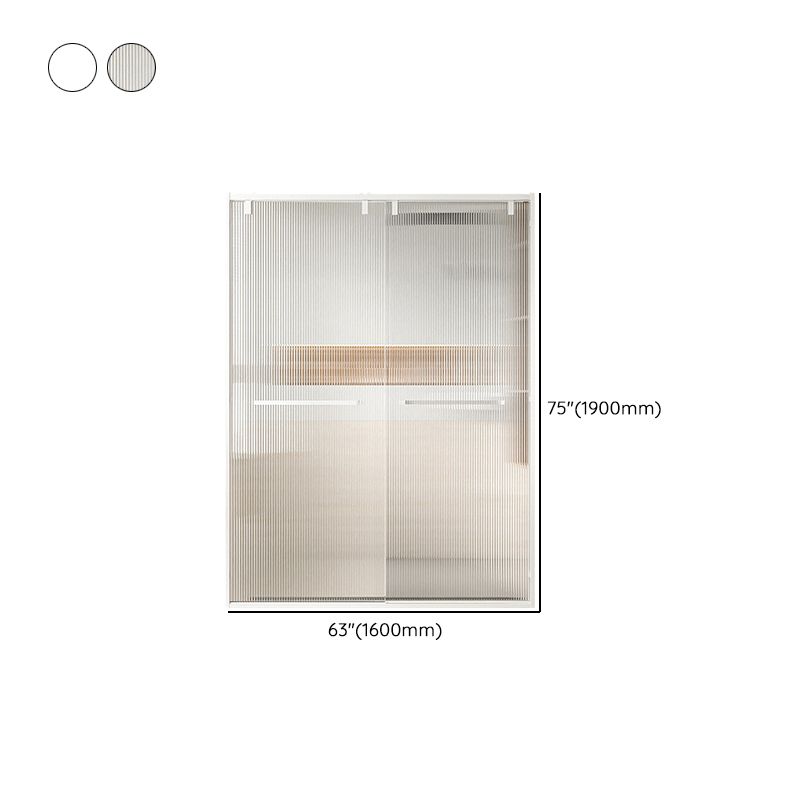 Transparent Double Shower Bath Door Metal White Framed Shower Door Clearhalo 'Bathroom Remodel & Bathroom Fixtures' 'Home Improvement' 'home_improvement' 'home_improvement_shower_tub_doors' 'Shower and Tub Doors' 'shower_tub_doors' 'Showers & Bathtubs' 1200x1200_8ee925c4-e561-4525-b227-a89ced20237b