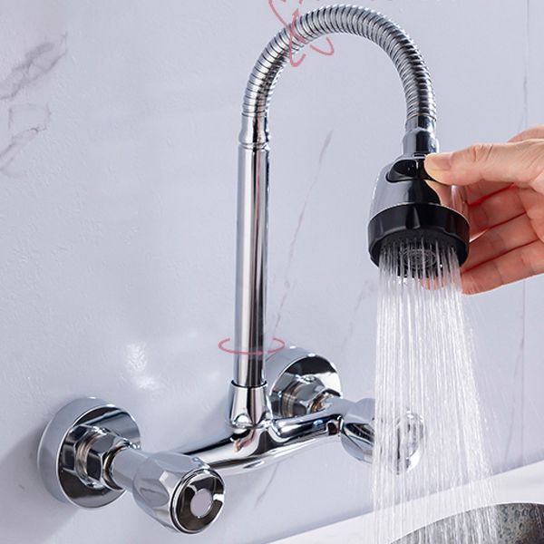 Pre-Rinse High-Arc Kitchen Faucet Double Handle Bridge Kitchen Faucet Clearhalo 'Home Improvement' 'home_improvement' 'home_improvement_kitchen_faucets' 'Kitchen Faucets' 'Kitchen Remodel & Kitchen Fixtures' 'Kitchen Sinks & Faucet Components' 'kitchen_faucets' 1200x1200_8ef91dac-156c-401e-9235-ba303ad69369