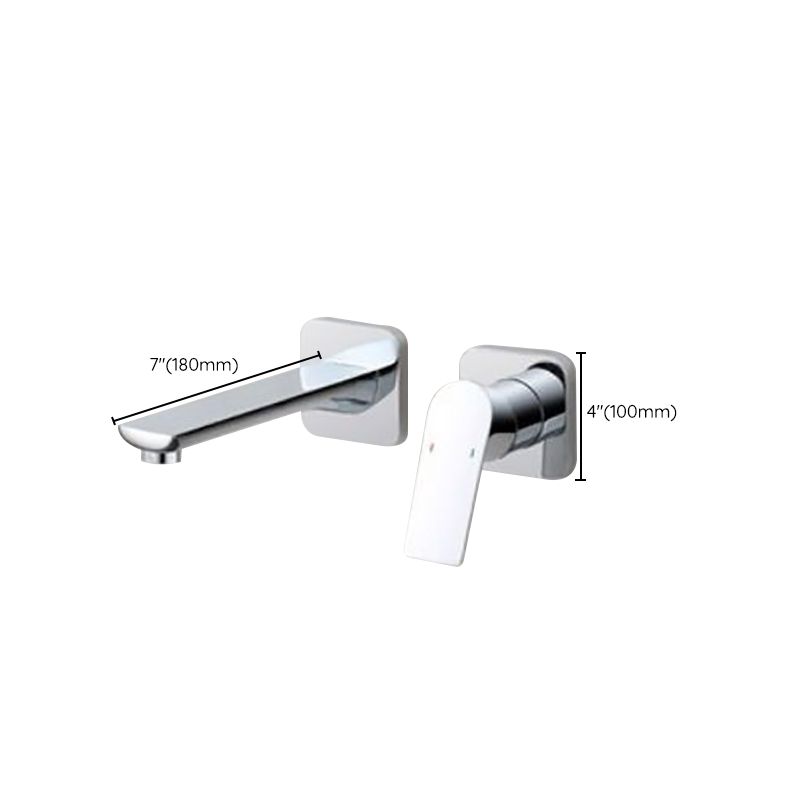 Modern Bathtub Faucet Copper Fixed Lever Handle Wall Mounted Bathroom Faucet Clearhalo 'Bathroom Remodel & Bathroom Fixtures' 'Bathtub Faucets' 'bathtub_faucets' 'Home Improvement' 'home_improvement' 'home_improvement_bathtub_faucets' 1200x1200_8efb7636-9b67-4c15-b35f-70c702340bfc