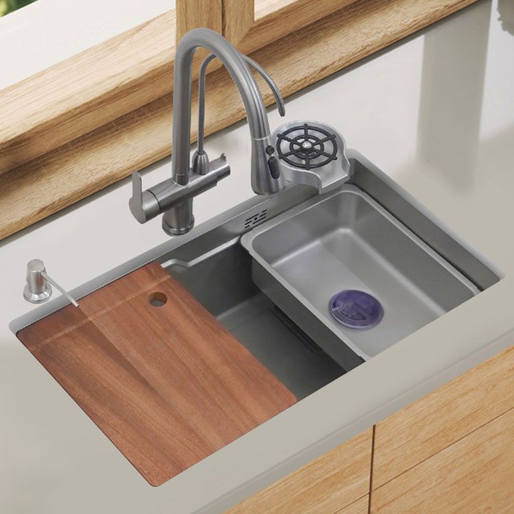 Modern Style Kitchen Sink Rectangle Shape Kitchen Sink with Single Bowl Clearhalo 'Home Improvement' 'home_improvement' 'home_improvement_kitchen_sinks' 'Kitchen Remodel & Kitchen Fixtures' 'Kitchen Sinks & Faucet Components' 'Kitchen Sinks' 'kitchen_sinks' 1200x1200_8f01cf2b-dd29-4190-a288-c299b69f663c