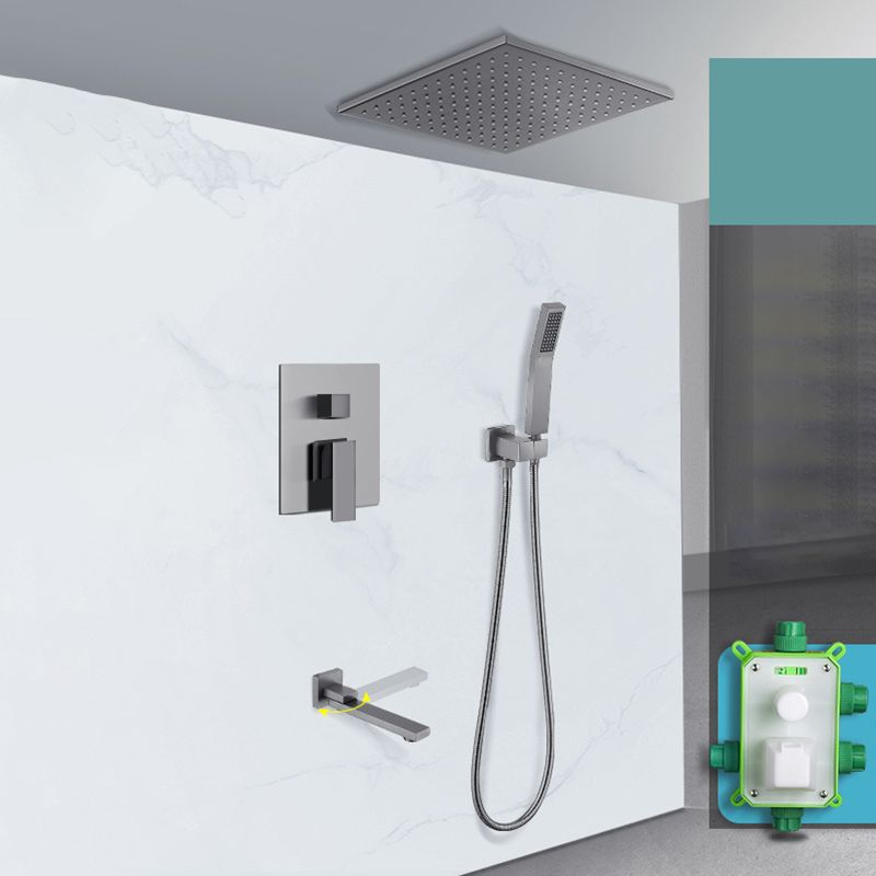 Grey Shower System Lever Handle Temperature Control Square Ceiling Mount Shower Set Clearhalo 'Bathroom Remodel & Bathroom Fixtures' 'Home Improvement' 'home_improvement' 'home_improvement_shower_faucets' 'Shower Faucets & Systems' 'shower_faucets' 'Showers & Bathtubs Plumbing' 'Showers & Bathtubs' 1200x1200_8f03bb6c-18f0-422a-9a96-a3a540f6154a