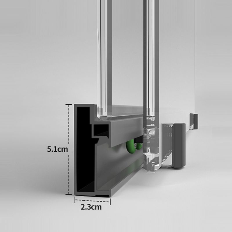 Glass and Metal Shower Door Simple Inline Black Shower Bath Door Clearhalo 'Bathroom Remodel & Bathroom Fixtures' 'Home Improvement' 'home_improvement' 'home_improvement_shower_tub_doors' 'Shower and Tub Doors' 'shower_tub_doors' 'Showers & Bathtubs' 1200x1200_8f06dd58-3757-425e-8c89-d9899a263548