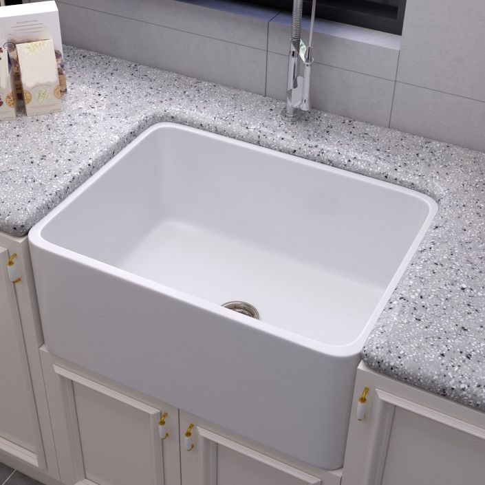 Ceramic Kitchen Sink Single Basin Contemporary Style Kitchen Sink(Not Including Faucet) Clearhalo 'Home Improvement' 'home_improvement' 'home_improvement_kitchen_sinks' 'Kitchen Remodel & Kitchen Fixtures' 'Kitchen Sinks & Faucet Components' 'Kitchen Sinks' 'kitchen_sinks' 1200x1200_8f07a63b-8baa-4b0c-b706-393d0756ed35