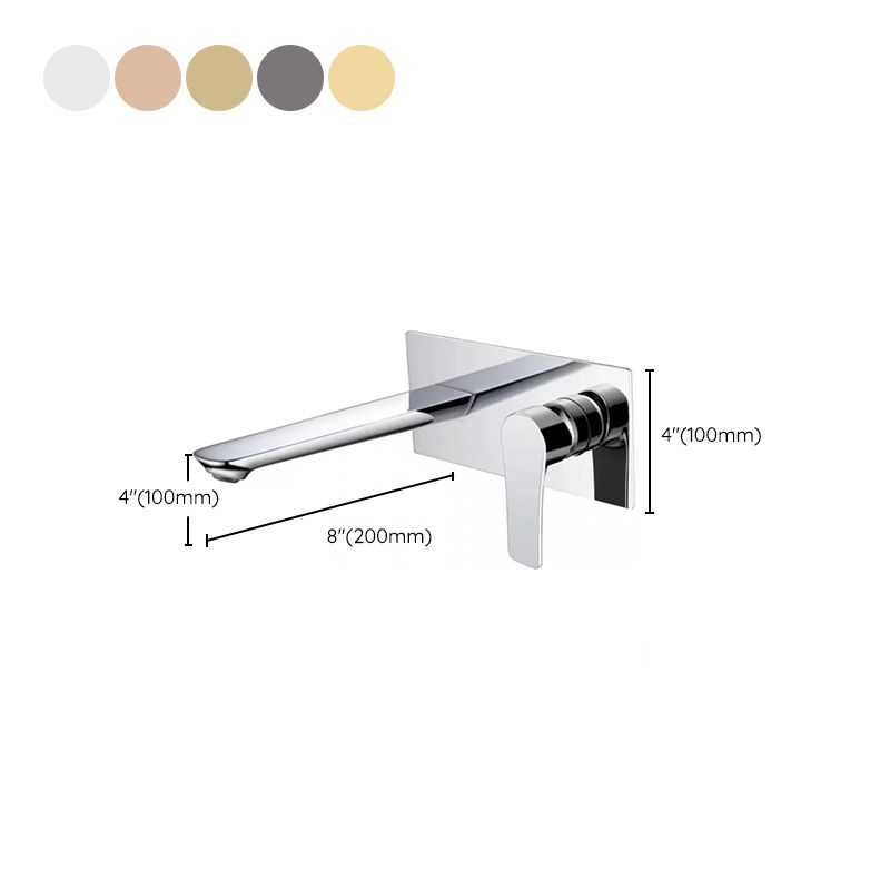 One Hole Faucet One Lever Handle Wall Mounted Bathroom Faucet Clearhalo 'Bathroom Remodel & Bathroom Fixtures' 'Bathroom Sink Faucets' 'Bathroom Sinks & Faucet Components' 'bathroom_sink_faucets' 'Home Improvement' 'home_improvement' 'home_improvement_bathroom_sink_faucets' 1200x1200_8f230d41-42bf-4822-8a0f-0962d401eebc