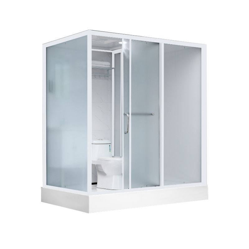 Shower Stall Semi-Frameless Single Sliding Black Rectangle Shower Stall Clearhalo 'Bathroom Remodel & Bathroom Fixtures' 'Home Improvement' 'home_improvement' 'home_improvement_shower_stalls_enclosures' 'Shower Stalls & Enclosures' 'shower_stalls_enclosures' 'Showers & Bathtubs' 1200x1200_8f250e3b-5d25-4792-b672-e2ad245f62f8