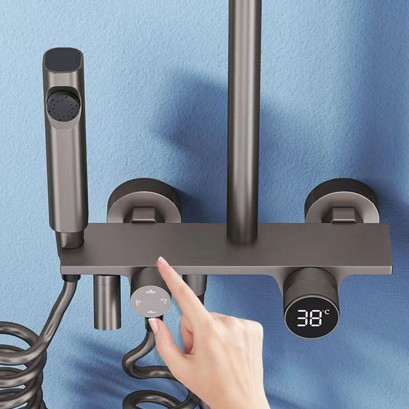 Modern Wall Mounted Shower System Dual Shower Head Shower Set Clearhalo 'Bathroom Remodel & Bathroom Fixtures' 'Home Improvement' 'home_improvement' 'home_improvement_shower_faucets' 'Shower Faucets & Systems' 'shower_faucets' 'Showers & Bathtubs Plumbing' 'Showers & Bathtubs' 1200x1200_8f3a945e-fc7b-4038-b94a-f5ccfd8760ef