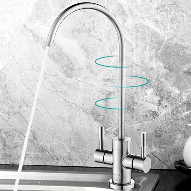 Modern Style Standard Kitchen Faucet Gooseneck 1-Hole Standard Kitchen Faucet Clearhalo 'Home Improvement' 'home_improvement' 'home_improvement_kitchen_faucets' 'Kitchen Faucets' 'Kitchen Remodel & Kitchen Fixtures' 'Kitchen Sinks & Faucet Components' 'kitchen_faucets' 1200x1200_8f52879e-a0c9-47ec-a63d-4eb97e46512d