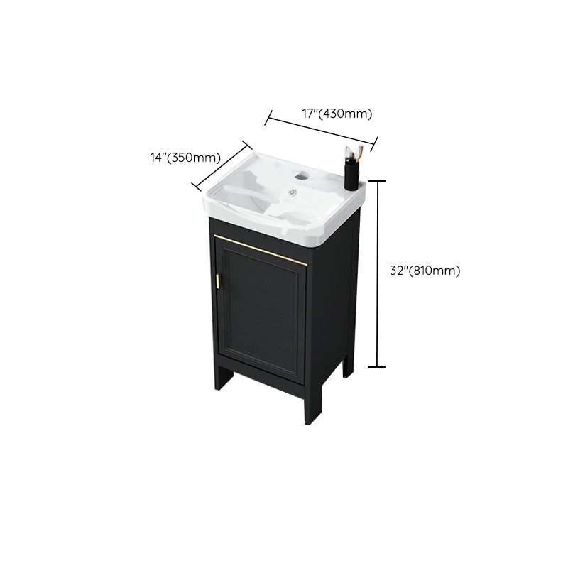 Modern Metal Sink Cabinet Mirror Wall-Mounted Bathroom Vanity Cabinet in Black Clearhalo 'Bathroom Remodel & Bathroom Fixtures' 'Bathroom Vanities' 'bathroom_vanities' 'Home Improvement' 'home_improvement' 'home_improvement_bathroom_vanities' 1200x1200_8f61931f-9f32-4eeb-9b79-7544c2090249