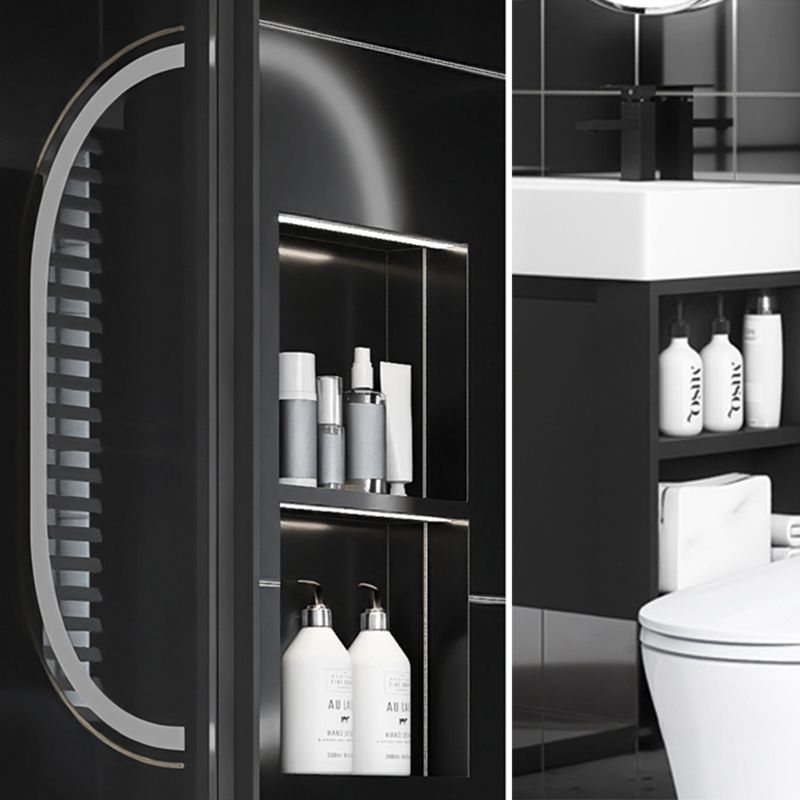 Single Sink Black Vanity Modern Wall Mount Ceramic Sink Vanity Clearhalo 'Bathroom Remodel & Bathroom Fixtures' 'Bathroom Vanities' 'bathroom_vanities' 'Home Improvement' 'home_improvement' 'home_improvement_bathroom_vanities' 1200x1200_8f662cb1-9d83-431a-b9f7-80c63e85e157